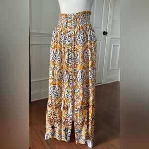 Christian Siriano Women's  Flowy Maxi Skirt Front Button Small